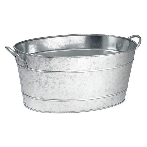 Galvanised Steel Oval Beverage Tub 21ltr | Party Tub, Drinks Pail, Beer Bottle Cooler