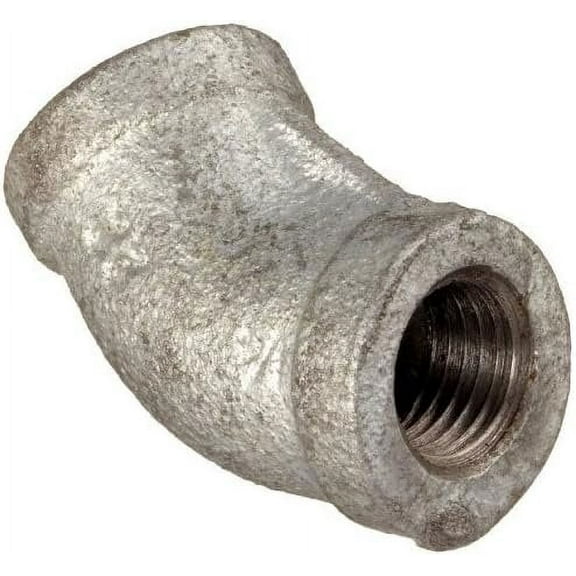 Artist Unknown Galvanized 45 Degree Reducing Elbow - Pipe Fitting - Multicolor