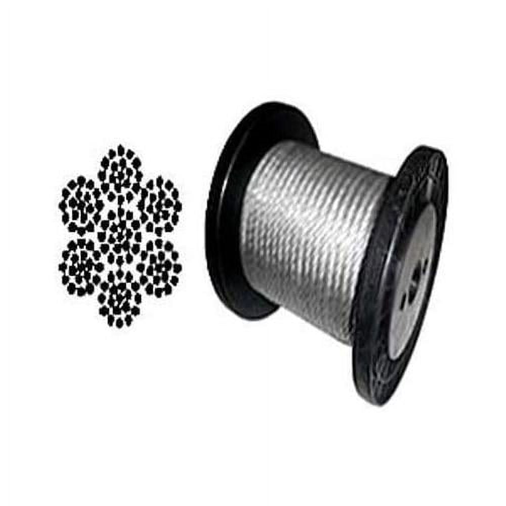 Galvanized Aircraft Cable Wire Rope 1/8" 7X7100, 200, 250, 500,1000 & 2000 Ft (100 Ft Coil