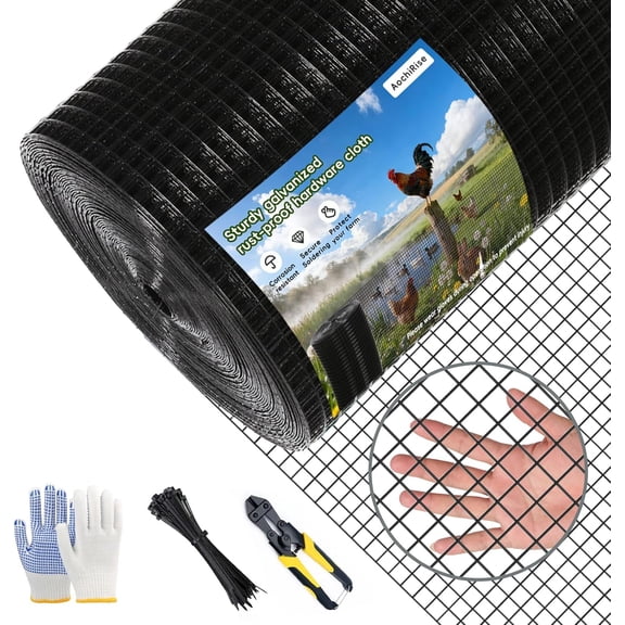 Galvanized Black Vinyl Coated Hardware Cloth | 1/2 Inch Mesh 19 Gauge 36"x100' | Rust & Corrosion Resistant, Easy Install for Chicken Fencing, Garden Fence, Tree Guard, Gopher Wire
