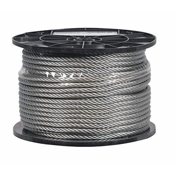 Apex Tool Group Galvanized Steel Cable 7x19 - 1/4 In. x 250 Ft. Indoor & Outdoor Use, NEC-Compliant