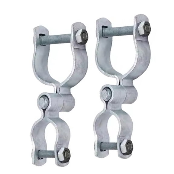 Galvanized Chain Link Gate Hinge Set for 2-3/8 Round Gate Post Size, Clamp-On Replacement Parts for 1-3/8 Gate Frame, 2