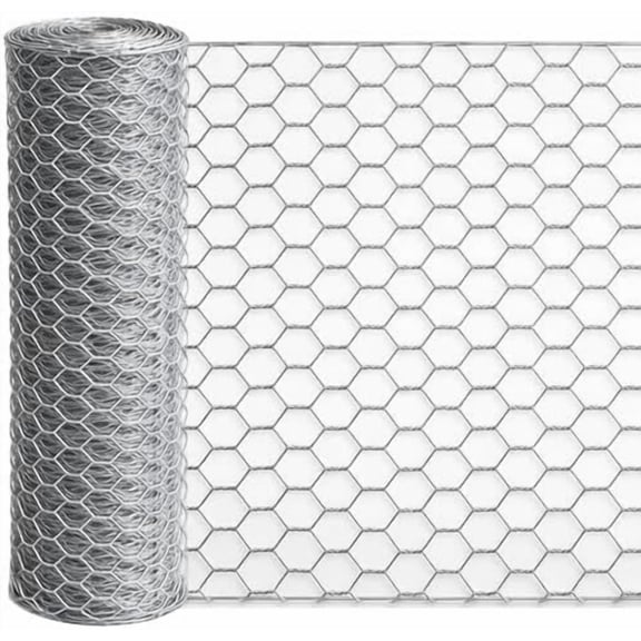 Galvanized Chicken Wire Mesh Roll 13.7" x 590", 0.8 Inch Hexagonal Poultry Netting Fence for Garden, Rabbits, Chicken Coop, Plant Protection & DIY Crafts