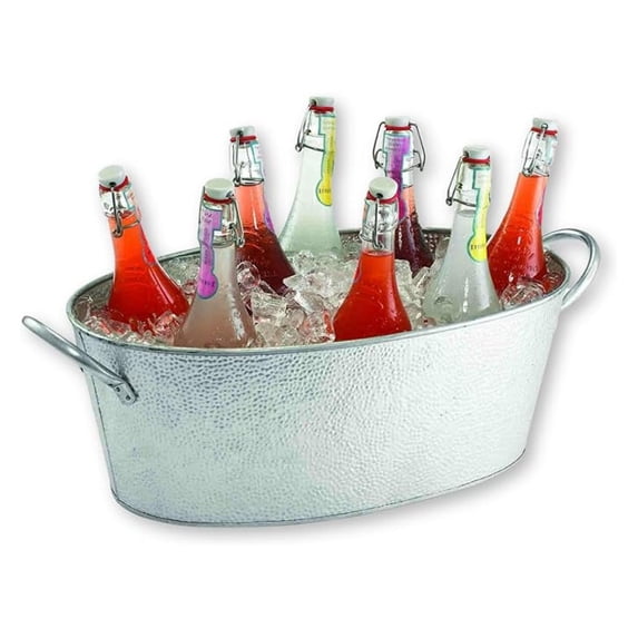 Galvanized Collection Oval Beverage Tub, 22.8 x 12.5 x 7.4-Inch
