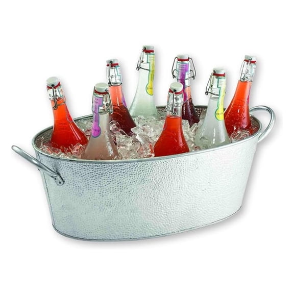 Galvanized Collection Oval Beverage Tub, 22.8 x 12.5 x 7.4-Inch