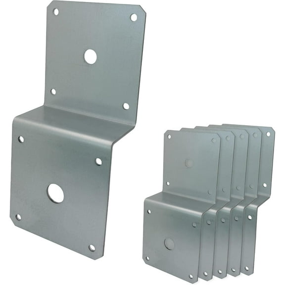 Galvanized Deck Joist Tie Plate, Z Bracket for 2x4 Cross Joist and 4x4 Post - Corner Brace Support, 14 Gauge (6 Pack)
