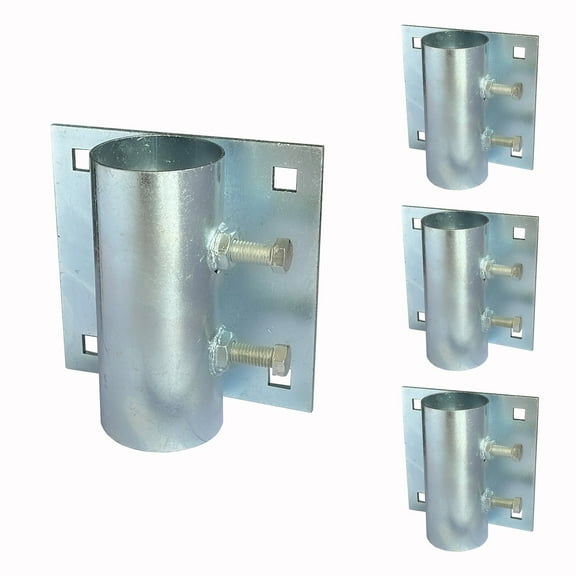 Galvanized Dock Side Leg Pipe Holder, Dock Stationary Hardware Heavy Duty Dock Side Leg Holder, 7/16" Mounting Holes