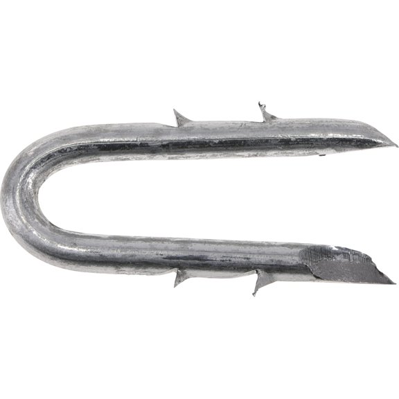 Galvanized Double Barbed Fence Staples 1-1/2" for Attaching Wire Fencing to Wood Fence Posts, Rust-Resistant, Safe for Treated Lumber, 5 Pound Box, 461865