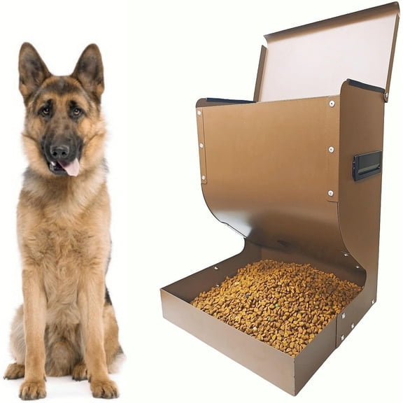 Galvanized Feeders for Large Dogs, 15LBS Gravity Automatic Feeder, Suitable for Indoor and Outdoor Use, Suitable for Medium Dogs,Cats,Poultry, and Pets