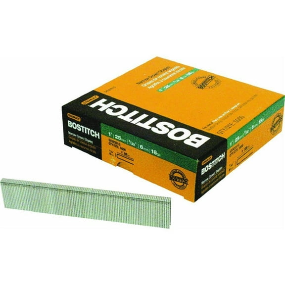 BOSTITCH Staples Hot Dip Galvanize 18ga - Galvanized Finish - Alloy Steel, Multicolor  Residential Use, Standard Application