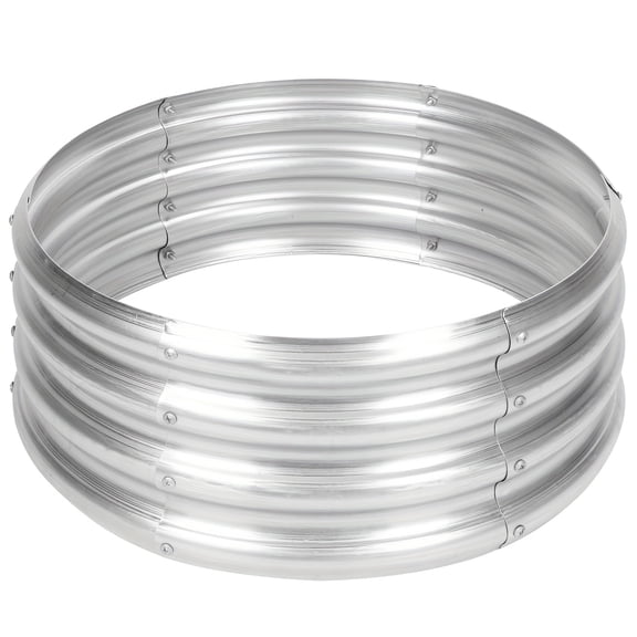 Galvanized Fire Pit Ring for Outside Wood Burning, Metal Firepit Liner for Above Ground Outdoor Camping Beach Backyard Park