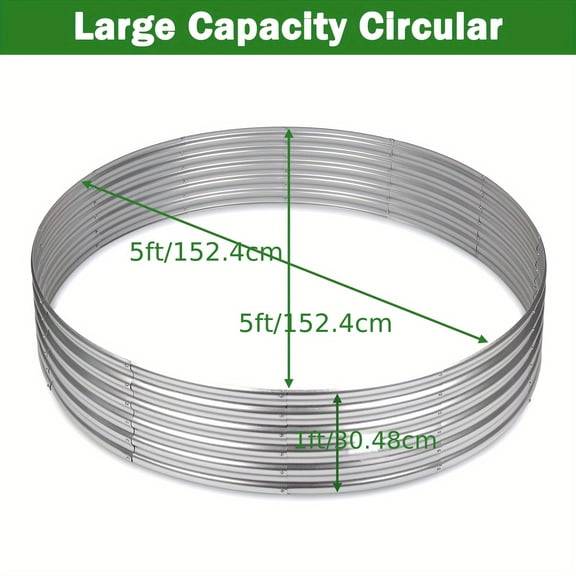 Galvanized Fire Pit Ring for Outside Wood Burning, Metal Firepit Liner for Above Ground Outdoor Camping Beach Backyard Park