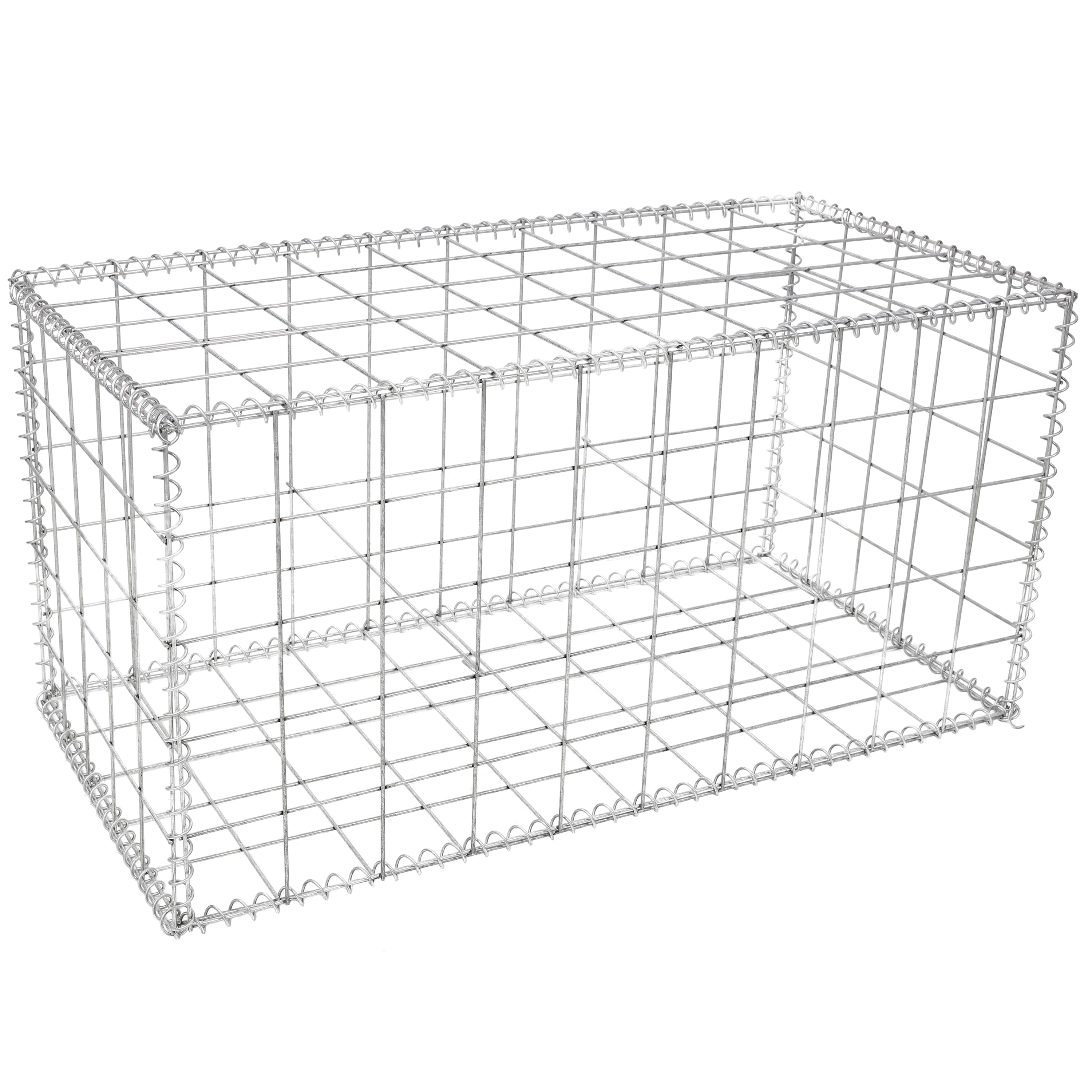Galvanized Gabion Basket 39-3/8" x 19-5/8" x 19-5/8", 4mm Heavy Wire, Premium Galvanized Steel Construction, Tool-Free Assembly for Garden Retaining Wall