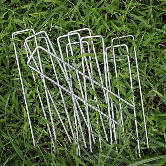 Galvanized Garden Stakes Heavy Duty, U Shaped Ground Anchor Pins For Barrier