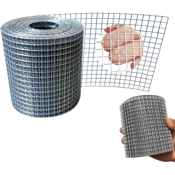 Galvanized Hardware Cloth 1/4 Inch Mesh 4in X 20ft 23 Gauge Hot-dip Galvanized After Welding, Hot Dipped Zinc Coating Welded Cage Wire Mesh Roll, Handicraft Making Wire Mesh