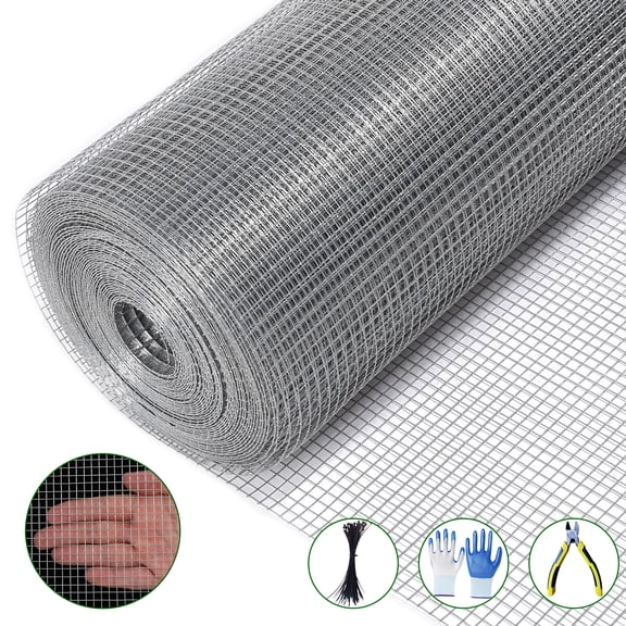 Galvanized Hardware Cloth Wire Mesh Roll-Multiple Mesh Sizes ( ) Gauges 50ft Silver