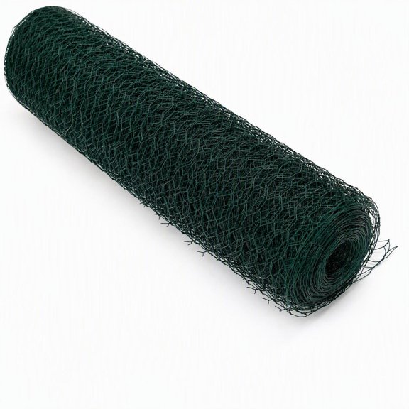 Galvanized Hexagonal Chicken Wire, 3.6 ft x 196.85 ft, 1.57 in x 1 in Mesh, Dark Green Coated, Anti-Rust Poultry Netting for Garden and Coop Fencing