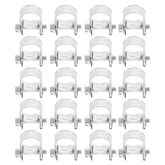 Galvanized Hose Clamps 20 Pcs Fuel Injection Small Oil Mini Heavy Adjustable Iron