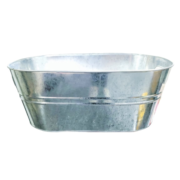 Galvanized Iron Beer Cooling Tub Beverage Ice Buckets Large Capacity Ice Container with Handle for Outdoor Party Use