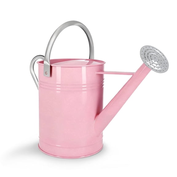 Longrun 1.7 gal Pink Metal Watering Cans with Long Spout for Indoor Plants