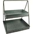 thumbnail image 1 of Galvanized Metal 2 Tiered Rectangular Serving Tray Gray - Saltoro Sherpi, 1 of 4