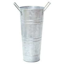 Galvanized Metal Bucket Vases Farmhouse French Flower Buckets Pots with Handles, Rustic Decorative Metal Holder Flower Vase for Home Wedding Table Centerpiece Decor (Silver)