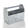 thumbnail image 1 of Galvanized Metal Flatware and Utensil Caddy with Carrying Handle, 1 of 8