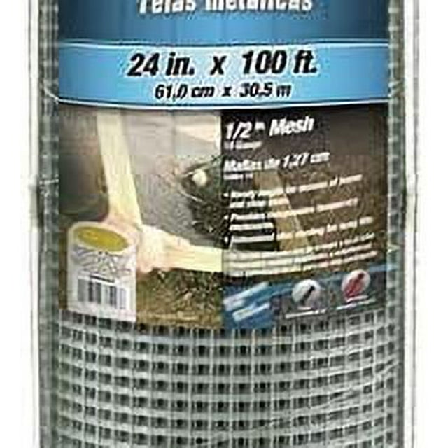 Galvanized Metal Hardware Cloth Fence, 1/2In. Mesh, 19Ga., 24In. x