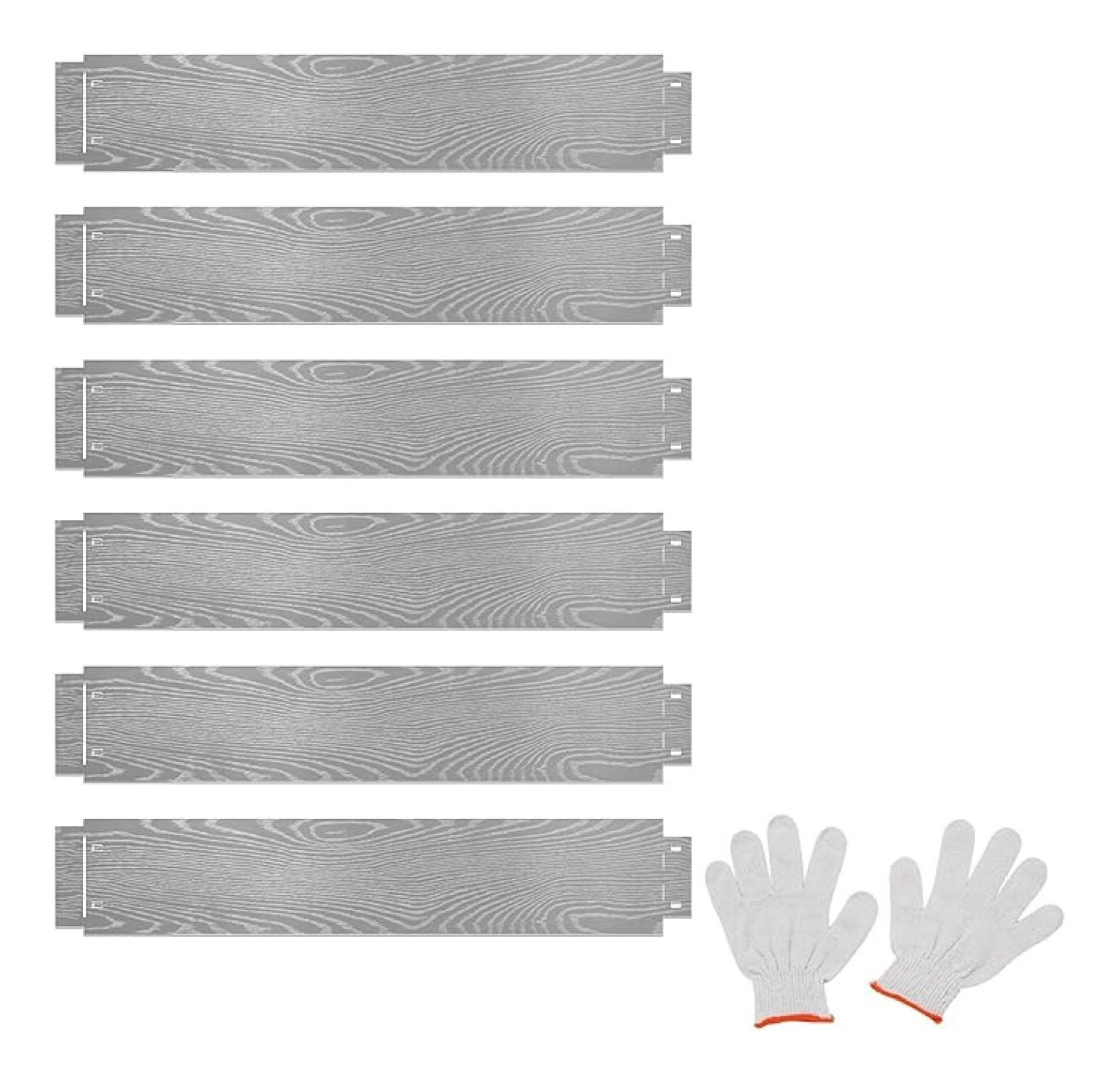 Galvanized Metal Landscape Edging, 6 Packs 20FT Heavy-Duty Hammer-in Edging Border with Bendable 43.5" L x 8" H Strips, Easy Installation, for Lawn Yard Pathway Garden
