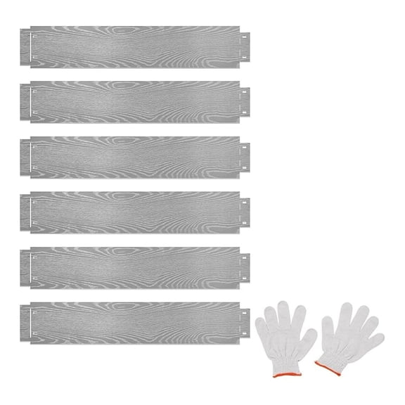 Galvanized Metal Landscape Edging, 6 Packs 20FT Heavy-Duty Hammer-in Edging Border with Bendable 43.5" L x 8" H Strips, Easy Installation, for Lawn Yard Pathway Garden