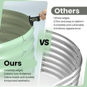 Galvanized Metal Oval Raised Garden Beds 2-Pack - 6x3x1FT Planter Boxes - Open-Ended Base, Tool-Complimentary Assembly, Olive Green