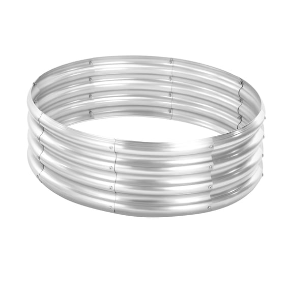 Galvanized Metal Raised Garden Bed, 3x3x1 FT Oval Planter Box for Vegetables, Fruits, Flowers, Herbs, Weather & Rust Resistant