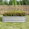 thumbnail image 1 of Galvanized Metal Raised Garden Bed For Vegetables, 4x2x1FT Rectangle Outdoor Planter Box, Multi-purpose Backyard Patio Planter Raised Beds For Flowers, Fruits, 1 of 9