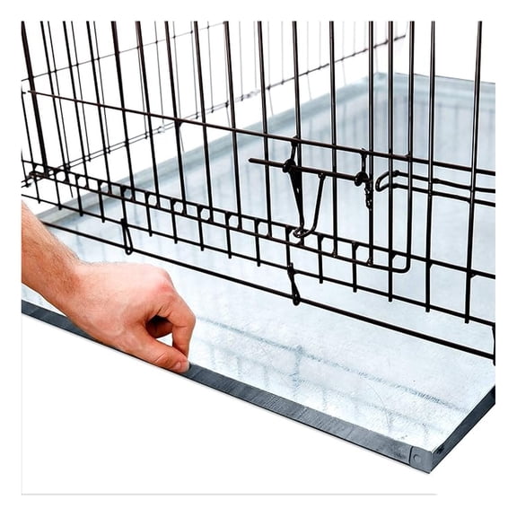 Galvanized Metal Tray for Dog Crates, Pet Kennels, Restaurant Grease Traps, and Floor Protection, Chew Proof Durability, Heavy-Duty Reusable Coverage, 41 x 27 Inches, (KPS-1119)
