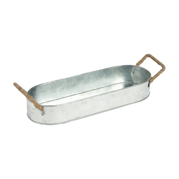 Galvanized Metal Tray W/Handles - Home Decor - 1 Piece