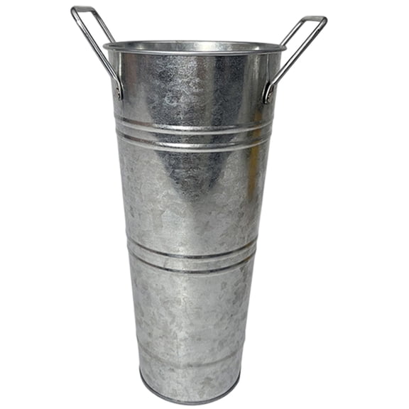 Galvanized Metal Vases for Flower Farmhouse Decorative Flower Bucket with Handle Rustics French Tin Planter Bucket
