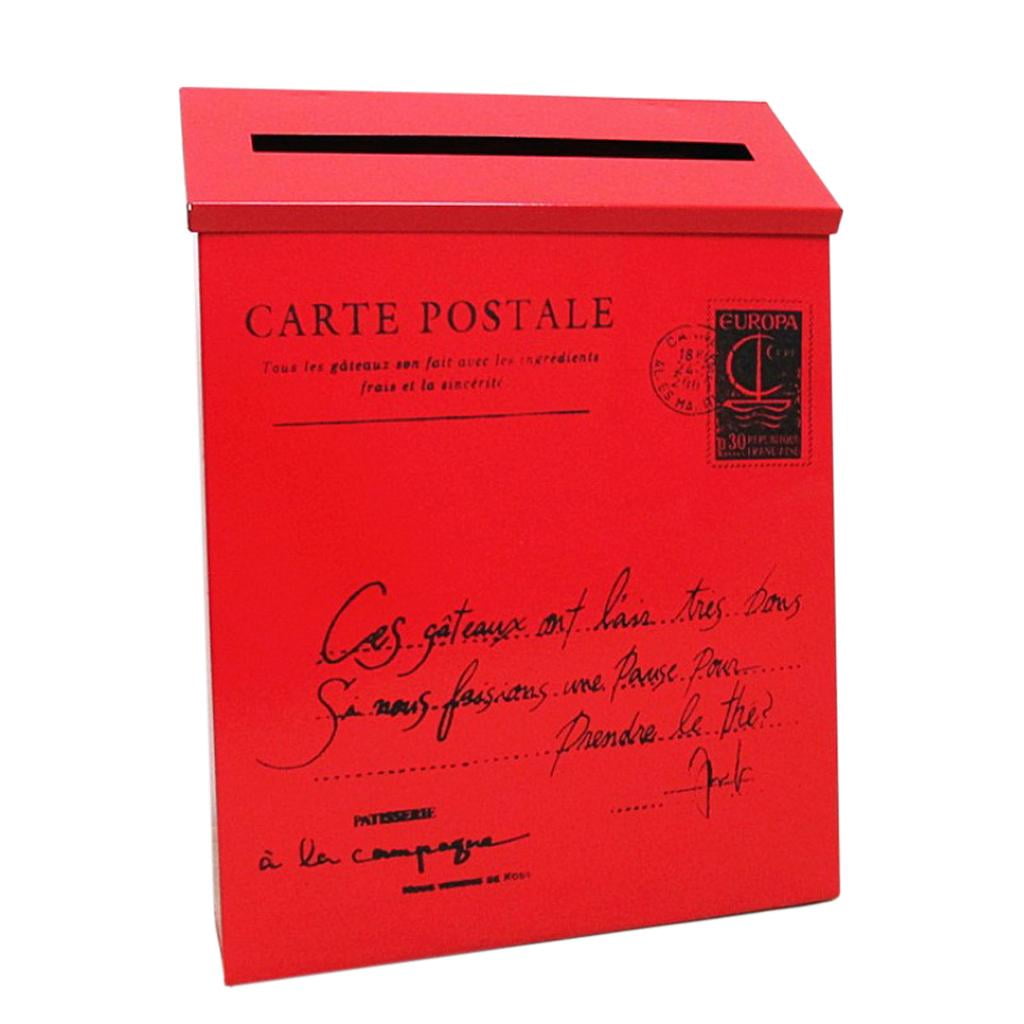 Galvanized Mounted Mailbox for Letter Box, Mailbox, Red