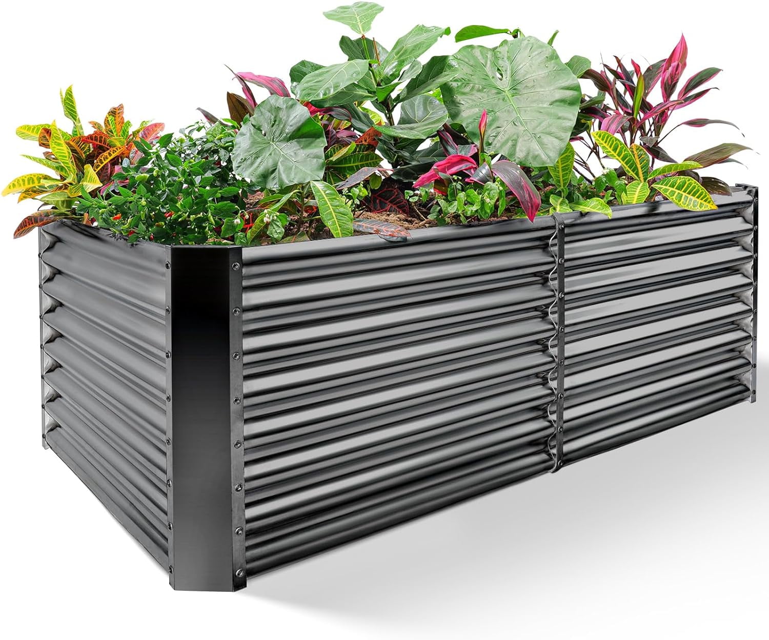 Galvanized Planter Raised Garden Boxes Outdoor,Large Metal Raised