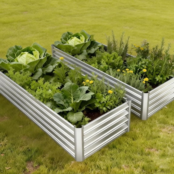 Galvanized Raised Garden Bed 2-Pack – 6FT Metal Planter Box for Vegetables, Herbs & Flowers, Easy Assembly, Outdoor & Rust-Resistant