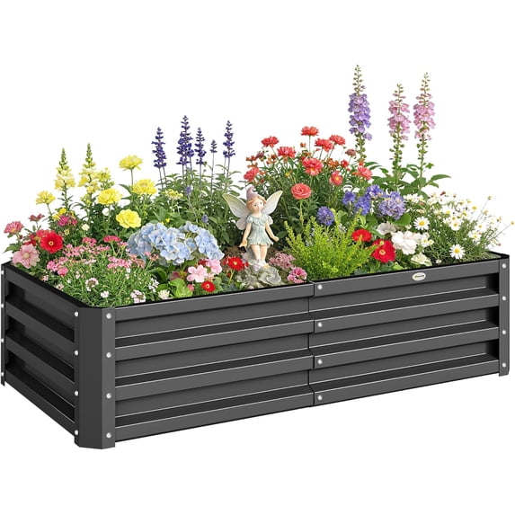 Galvanized Raised Garden Bed, 4' x 2' x 1' Metal Planter Box, for ...