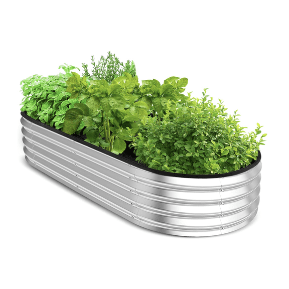 Galvanized Raised Garden Bed, 4ft x 2ft Lightweight Planter Boxes Outdoor with Easy Assembly, Large Garden Bed for Vegetables, Fruits, Flower