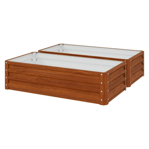 Galvanized Raised Garden Bed 4x2x1ft - Metal Planter Box for Vegetables, Flowers, Herbs - Outdoor Rustproof Gardening