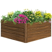 Galvanized Raised Garden Bed 4x4x2FT Outdoor Large Metal Planter Box Steel Kit for Planting Vegetables, Flowers