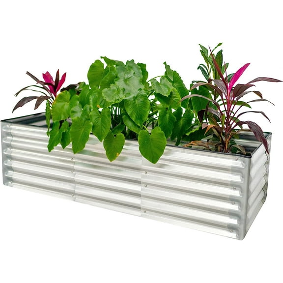 Galvanized Raised Garden Bed, 6ftx2ft Metal Raised Garden Bed Kit Raised Planter Garden Deep Root Box Planter for Vegetables, Flowers, Herbs, and Succulents(Bracing Rod not Included)
