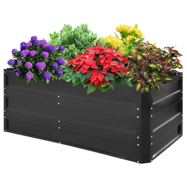 Galvanized Raised Garden Bed 6x3x2 Ft Outdoor Garden Planter Boxes