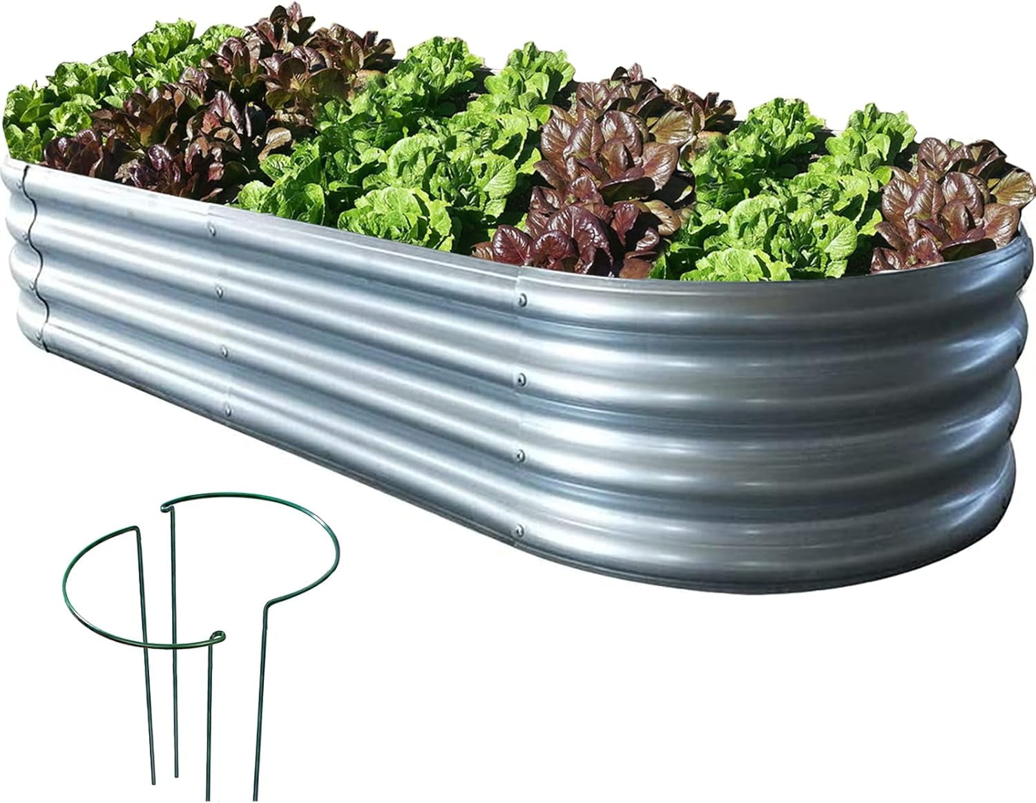 Galvanized Raised Garden Bed, Raised Garden Boxes, 2 Pcs 6×3×1ft
