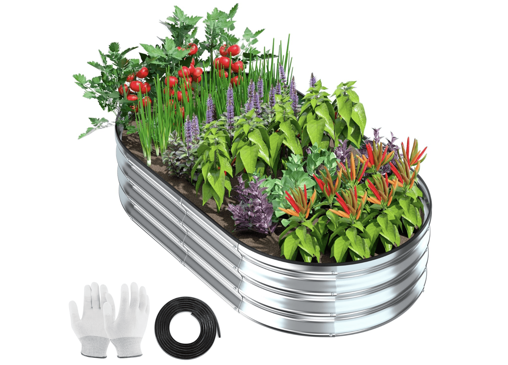 Galvanized Raised Garden Bed Kit, 4×2×1ft Metal Raised Planter Bed