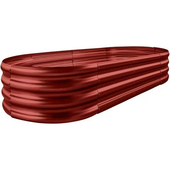 Galvanized Raised Garden Bed Kit, Galvanized Planter Garden Boxes Outdoor, Oval Large Metal for Vegetables