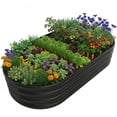 thumbnail image 1 of Galvanized Raised Garden Bed Kit, Galvanized Planter Raised Garden Boxes Outdoor, Oval Metal Raised Garden Beds for Vegetables,Black, 1 of 5