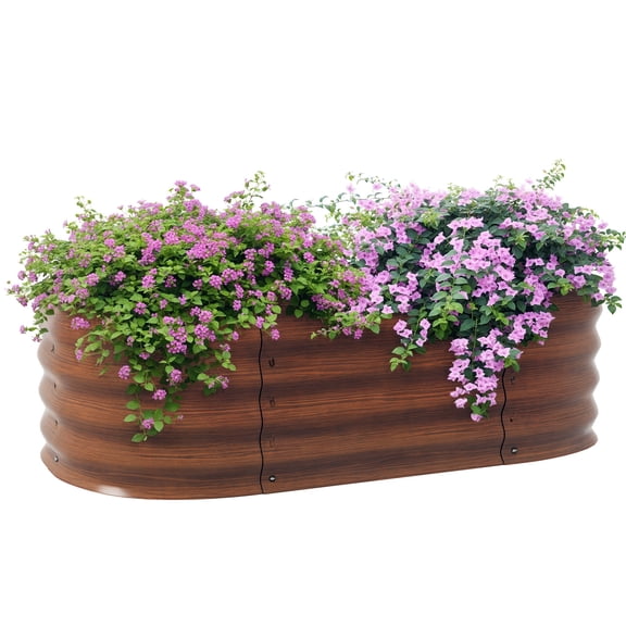 AsterOutdoor Galvanized Raised Garden Bed Kit, Outdoor Metal Planter Box with Safety Edging, Elevated DIY Garden Bed, Steel, 41.25" x 24.5" x 11.75"